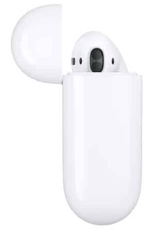 Sentence with replaced product name: An Apple AirPods (2nd Gen) is shown on a white background.