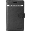 A black Samsung Galaxy S8 Plus - Wallet Cover Black case with the words for Samsung Galaxy S8 Plus.