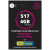 Telechoice $17 Pre-Paid Sim 4gb unlimited local talk & text data gift card.