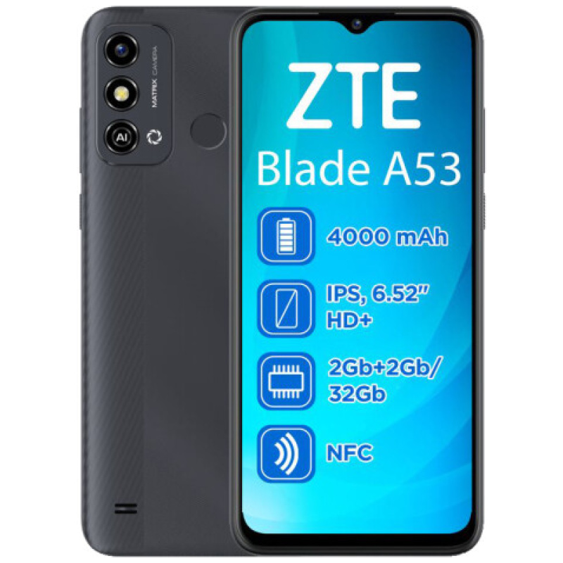 ZTE ZTE BLADE A53 Blade A53 4G - Black at The Good Guys
