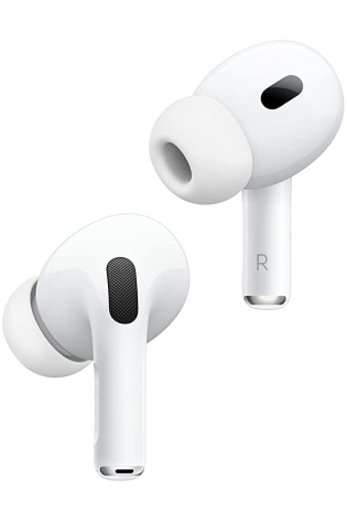 A pair of Apple AirPods Pro (2nd Gen) are shown on a white background.