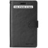A black leather wallet case for the Iphone XS Max - Wallet Cover Black.