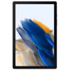 The Samsung Galaxy Tab A8 2021 SM-X200 (10.5", WiFi, 64GB/4GB) - Grey - AS NEW is shown with a blue feather on the screen.
