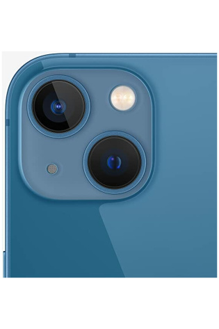 A blue Apple iPhone 13 - Excellent Grade with two cameras on the back.