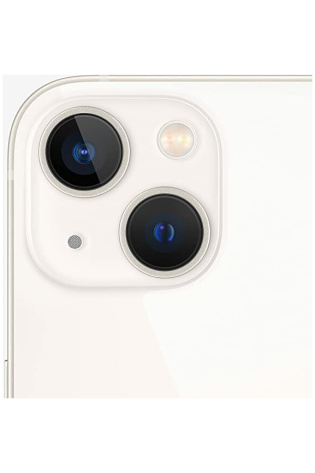 A white Apple iPhone 13 - Excellent Grade with two cameras on the back.