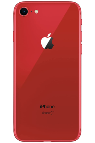 A red Apple iPhone 8 - Excellent Grade is shown on a white background.