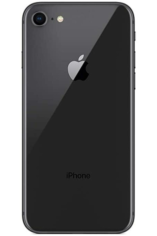 A black Apple iPhone 8 - Excellent Grade is shown on a white background.