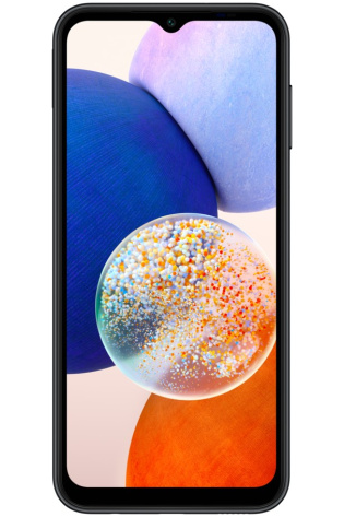 The Samsung Galaxy A14 5G is shown on a white background.