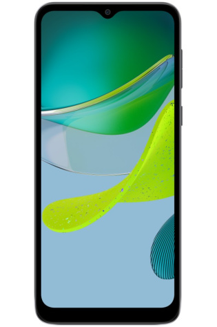 The Motorola E13 smartphone with a green and yellow design.