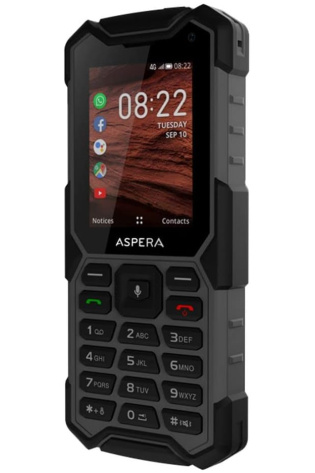 A Aspera R40 phone with a screen and buttons.