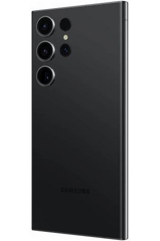 The Samsung Galaxy S23 Ultra 5G (256GB) - Phantom Black is shown on a white background.