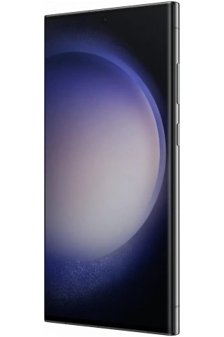 The Samsung Galaxy S23 Ultra 5G (256GB) - Phantom Black is shown on a white background.