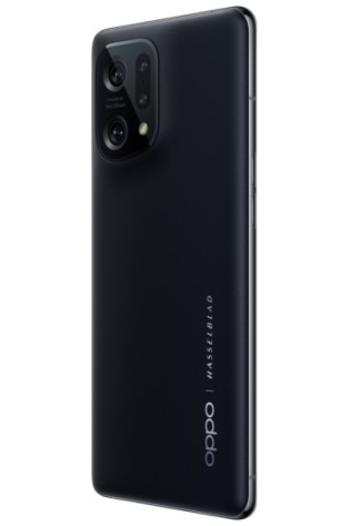 The back of a black OPPO Find X5 5G (Dual Sim, 6.55", 256GB/8GB) - Glaze Black phone.