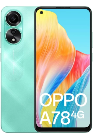 The OPPO A78 4G (Dual Sim, 6.43'', 5000mAh, 128GB/8GB) - Aqua Green is shown on a white background.