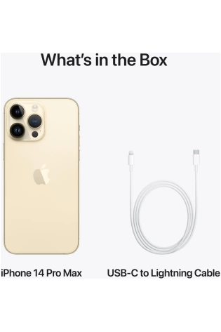 What's in the box? Apple iPhone 14 Pro Max lightning cable.