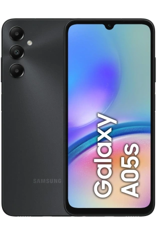 The Samsung Galaxy A05S 128GB (Black) is shown on a white background.