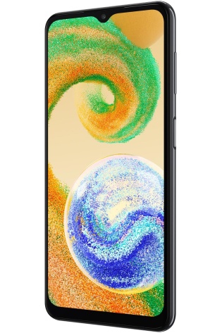 The Samsung Galaxy A04S -128GB - Dual Sim (Black) is shown on a white background.
