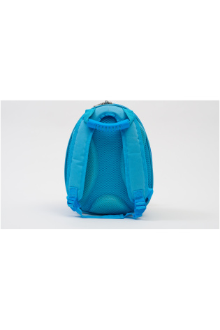 A blue KIDS LUGGAGE BAG with straps.