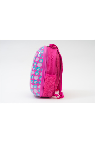 A pink KIDS LUGGAGE BAG with a pink design.
