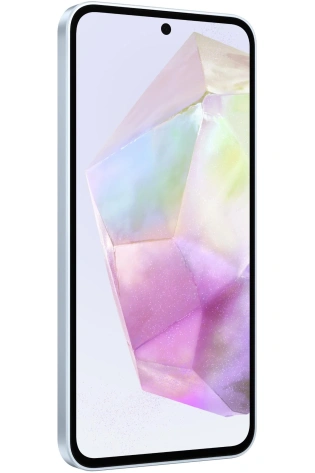 Samsung Galaxy A34 5G (6.6", 5000mAh, 128GB/6GB) - Graphite displayed on its screen, isolated on a white background.